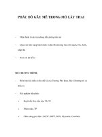 PHÁC ĐỒ GÂY MÊ TRONG MỔ LẤY THAI ppt