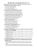 ĐỀ KIỂM TRA CUỐI KÌ MÔN ANH VĂN – N1 doc