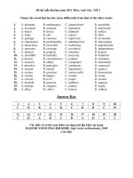 Đề thi mẫu Đại học năm 2011 Môn: Anh Văn – ĐỀ 2 pptx