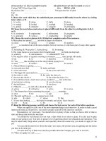 ĐỀ KIÊM TRA TẬP TRUNG KHỐI 12 LẦN 5 potx