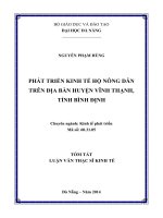 Phát triển kinh tế hộ nông dân trên địa bàn huyện Vĩnh Thạnh tỉnh Bình Định