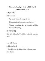 Giáo án tin học lớp 5 - BÀI 4: TẠO BẢNG TRONG VĂN BẢN doc