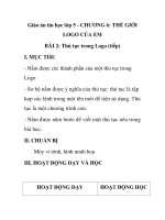 Giáo án tin học lớp 5 - CHƯƠNG 6: THẾ GIỚI LOGO CỦA EM BÀI 2: Thủ tục trong Logo doc