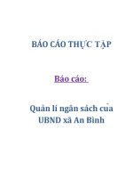 Báo cáo: Quản lí ngân sách của UBND xã An Bình docx
