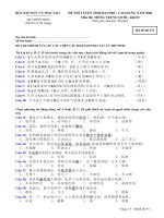 ĐỀ THI TUYỂN SINH ĐẠI HỌC, CAO ĐẲNG NĂM 2008 MÔN THI TIẾNG TRUNG QUỐC pdf