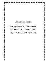 skkn ứng dụng công nghệ thông tin trong hoạt động thư viện trường thpt vĩnh cửu