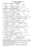 LUYỆN THI TỐT NGHIỆP TEST 7 Năm học 2010-2011 docx