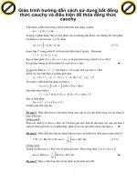 Giáo trình hướng dẫn cách sử dụng bất đẳng thức cauchy và điều kiện để thỏa đẵng thức cauchy phần 1 docx
