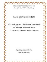 skkn tổ chức, quản lý dạy học hai buổi và bài học kinh nghiệm ở trường thpt lê hồng phong