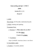 Giáo án tiếng anh lớp 5 - UNIT 3 JOBS Section B (1, 2, 3) Period 11 ppt