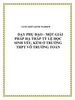 skkn dạy phụ đạo - một giải pháp hạ thấp tỷ lệ học sinh yếu, kém ở trường thpt võ trường toản