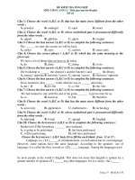 ĐỀ KIỂM TRA TỔNG HỢP MÔN TIẾNG ANH 12 - ĐỀ 28 doc