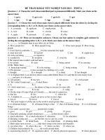 ĐỀ THAM KHẢO TỐT NGHIỆP NĂM 2011 - TEST 6 doc