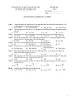 BÀI KIỂM TRA 45 PHÚT - MÃ ĐỀ 004 doc