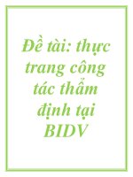 Đề tài: thực trang công tác thẩm định tại BIDV pdf