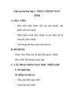 Giáo án tin học lớp 1 - BÀI 5: CHUỘT MÁY TÍNH ppt