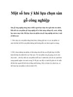 Một số lưu ý khi lựa chọn sàn gỗ công nghiệp ppt