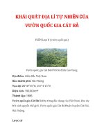 KHÁI QUÁT ĐỊA LÍ TỰ NHIÊN CỦA VƯỜN QUỐC GIA CÁT BÀ doc