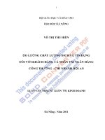 Đo lường chất lượng dịch vụ tín dụng khách hàng cá nhân tại Ngân hàng Công thương  Chi nhánh Hội An
