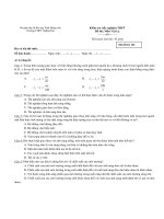 Kiểm tra trắc nghiệm THPT Đề thi: Môn Vật Lý - Mã đề thi: 102 ppsx