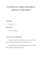 CÁC NGUYÊN TẮC VÔ KHUẨN TRONG DỊCH VỤ CHĂM SÓC SỨC KHỎE SINH SẢN ppt