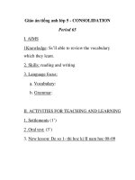 Giáo án tiếng anh lớp 5 - CONSOLIDATION Period 65 pps
