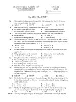 BÀI KIỂM TRA 45 PHÚT - MÃ ĐỀ 001 potx