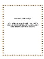 skkn một số kinh nghiệm về việc chữa các lỗi trong bài làm văn của học sinh trung học phổ thông