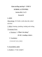 Giáo án tiếng anh lớp 5 - UNIT 4 SCHOOL ACTIVITIES Section B(4, 5, 6,7) Period 20 docx