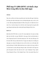 Phối hợp IVABRADINE với thuốc chẹn Beta trong điều trị đau thắt ngực pot