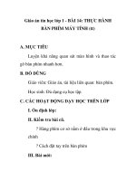 Giáo án tin học lớp 1 - BÀI 14: THỰC HÀNH BÀN PHÍM MÁY TÍNH (tt) doc