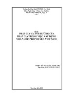 Tiểu luận pháp gia và ảnh hưởng của pháp gia trong việc xây dựng nhà nước pháp quyền việt nam