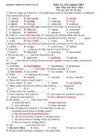 Kiểm Tra Trắc Nghiệm THPT Môn: Tiếng Anh ( Ban Cơ Bản) pptx