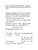 Giáo án nghề điện dân dụng THCS - Tiết 21 : THỰC HÀNH NỐI DÂY ĐIỆN Ở HỘP NỐI DÂY doc