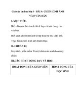 Giáo án tin học lớp 5 - BÀI 4: CHÈN HÌNH ẢNH VÀO VĂN BẢN pot