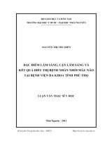 Đặc điểm lâm sàng , cận lâm sáng và kết quả điều trị bệnh nhân nhồi máu não tại bệnh viện đa khoa tỉnh phú thọ