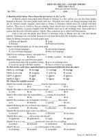 KIỂM TRA HỌC KÌ I – NĂM HỌC 2010-2011 MÔN ANH VĂN 12 doc