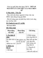 Giáo án nghề điện dân dụng THCS - TIẾT 49 NGUYÊN LÝ LÀM VIỆC CỦA MÁY BIẾN ÁP pptx