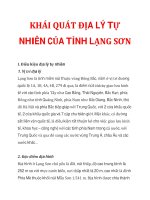 KHÁI QUÁT ĐỊA LÝ TỰ NHIÊN CỦA TỈNH LẠNG SƠN pps