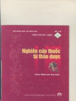 Nghiên cứu thuốc từ thảo dược part 1 pdf