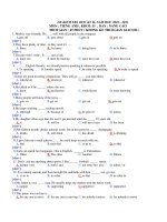 ĐỀ KIỂM TRA HỌC KỲ II NĂM HỌC 2010 - 2011 MÔN : TIẾNG ANH pot