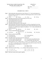 ĐỀ KIỂM TRA VẬT LÝ - MÃ ĐỀ 014 docx