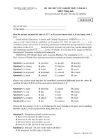 ĐỀ THI THỬ TỐT NGHIỆP THPT NĂM 2011 MÔN: Tiếng Anh - Mã đề thi 148 pptx