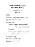 Giáo án tiếng anh lớp 5 - UNIT 6 THE SCHOOL FESTIVAL Period 25 pps