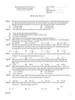 Đề thi môn vật lý 12 (Đề 2) Trường THPT tùng thiện pptx