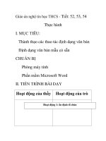 Giáo án nghệ tin học THCS - Tiết: 52, 53, 54 Thực hành potx