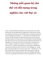 Những mối quan hệ chủ thể với đối tượng trong nghiên cứu văn học sử pps