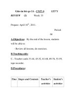 Giáo án lets go 1A - UNIT 4: REVIEW (2) Week: 33 LET’S doc