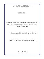 tóm tắt luận án tiến sĩ nghiên cứu góp phần phát triển công nghệ sản xuất hạt giống cà chua lai f1