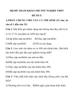 BỘ ĐỀ THAM KHẢO THI TỐT NGHIỆP MÔN SINH HỌC THPT ĐỀ SỐ 5 doc